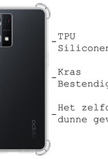 BASEY. Hoes Geschikt voor OPPO Reno 7 Hoesje Shock Proof Case Hoes Siliconen Met 2x Screenprotector - Hoesje Geschikt voor OPPO Reno 7 Hoes Cover Shockproof - Transparant