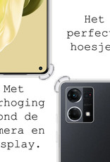 BASEY. Hoes Geschikt voor OPPO Reno 7 Hoesje Shock Proof Case Hoes Siliconen Met 2x Screenprotector - Hoesje Geschikt voor OPPO Reno 7 Hoes Cover Shockproof - Transparant