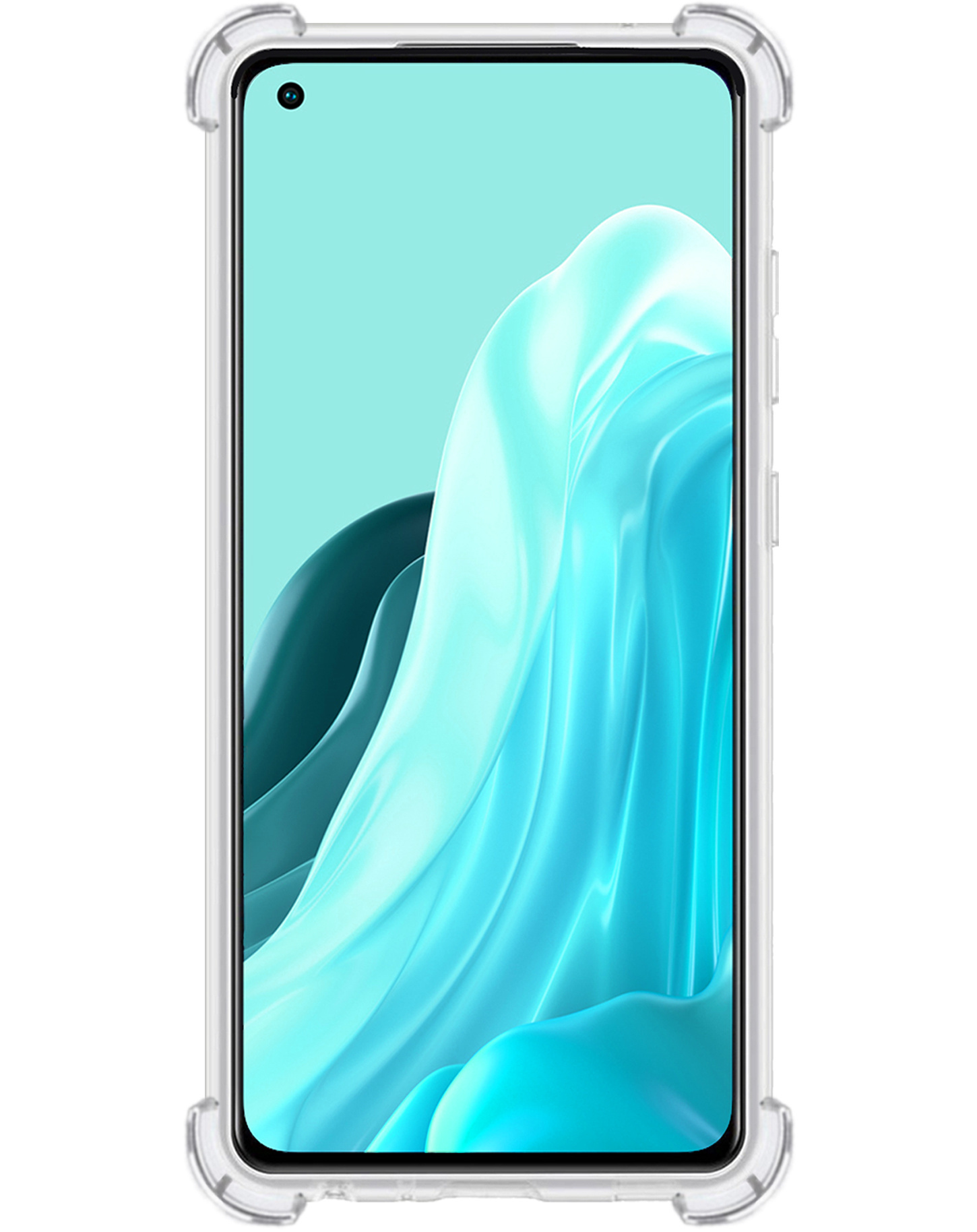 NoXx Hoes Geschikt voor OPPO Reno 7 Hoesje Siliconen Cover Shock Proof Back Case Shockproof Hoes Met Screenprotector - Transparant