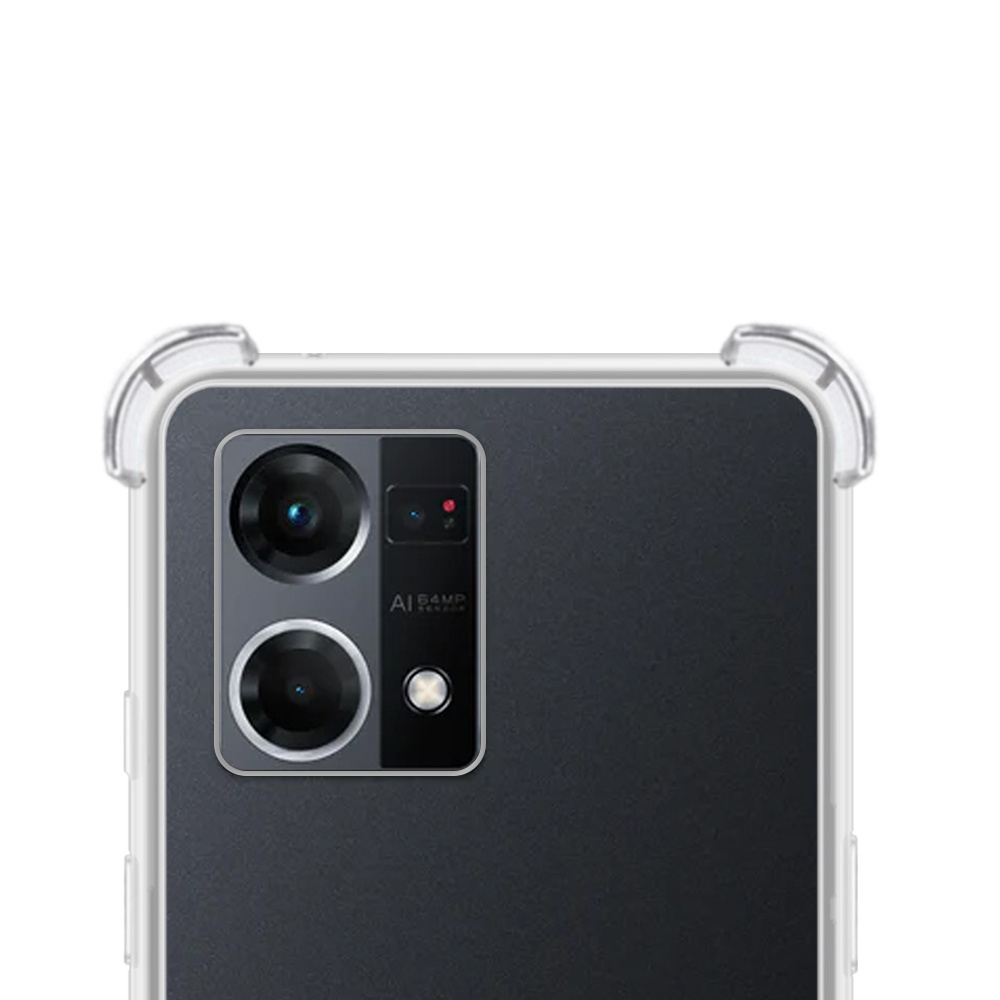 NoXx Hoes Geschikt voor OPPO Reno 7 Hoesje Siliconen Cover Shock Proof Back Case Shockproof Hoes Met Screenprotector - Transparant