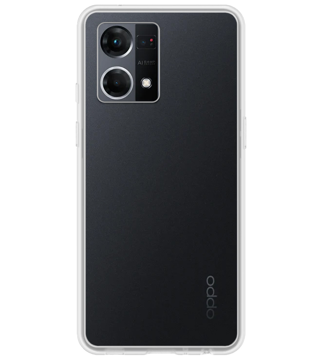 BASEY. Oppo Reno7 Hoesje Siliconen Back Cover Case Met 2x Screenprotector - Oppo Reno7 Hoes Silicone Case Hoesje - Transparant