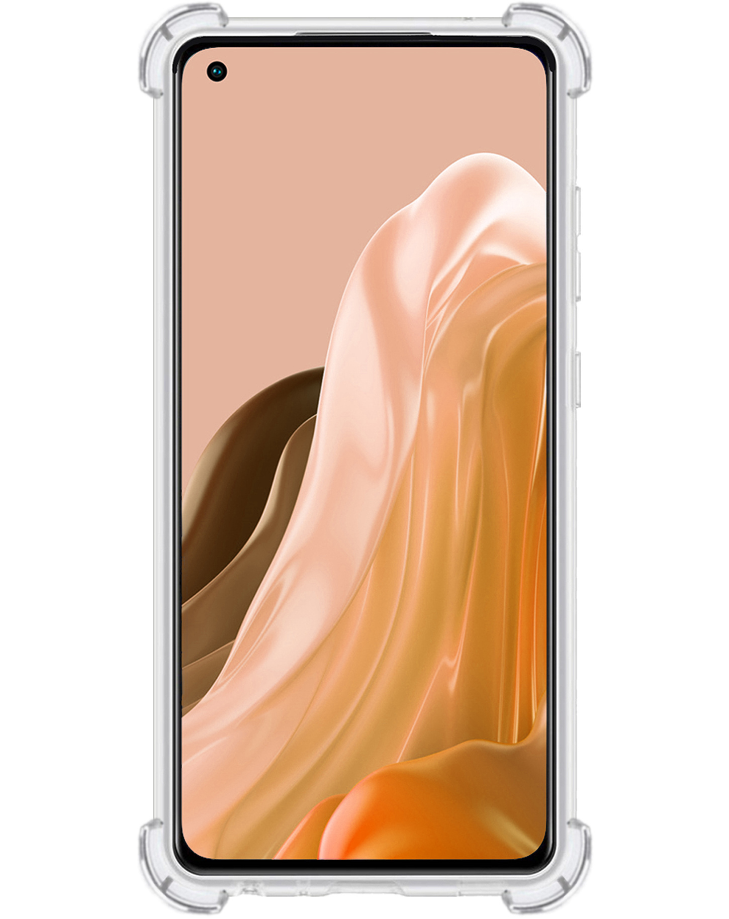 BASEY. Hoes Geschikt voor OPPO Reno 8 Lite Hoesje Shock Proof Case Hoes Siliconen Met 2x Screenprotector - Hoesje Geschikt voor OPPO Reno 8 Lite Hoes Cover Shockproof - Transparant