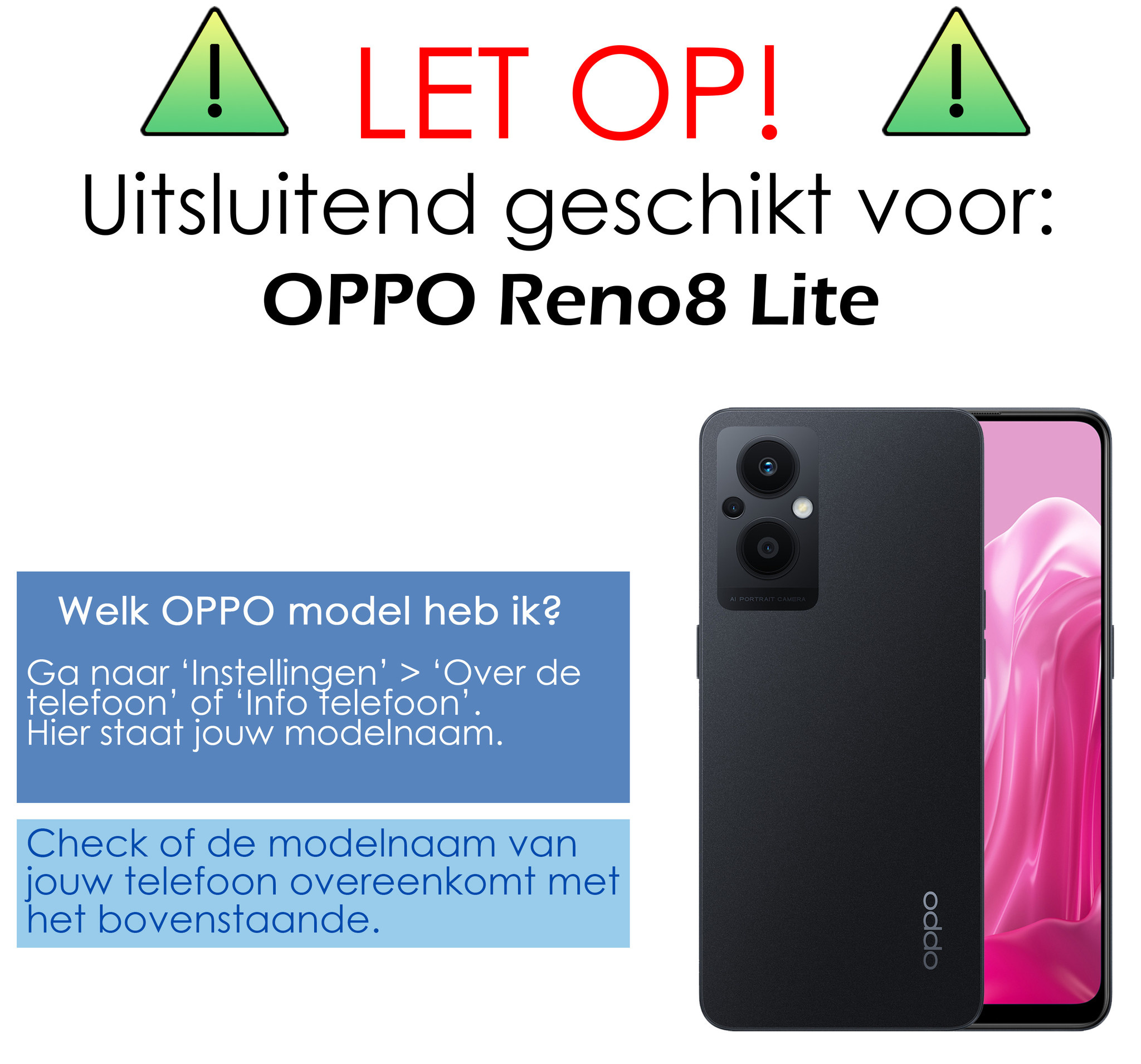Oppo Reno8 Lite Hoesje Transparant Cover Shock Proof Case Hoes Met Screenprotector