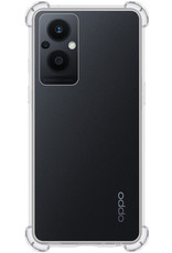 NoXx Hoes Geschikt voor OPPO Reno 8 Lite Hoesje Siliconen Cover Shock Proof Back Case Shockproof Hoes Met Screenprotector - Transparant
