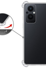 Nomfy Hoesje Geschikt voor OPPO Reno 8 Lite Hoesje Shock Proof Cover Case Shockproof Met 2x Screenprotector - Hoes Geschikt voor OPPO Reno 8 Lite Hoes Siliconen Back Case - Transparant