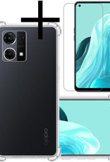 NoXx Hoes Geschikt voor OPPO Reno 7 Hoesje Siliconen Cover Shock Proof Back Case Shockproof Hoes Met Screenprotector - Transparant