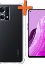 Nomfy Hoesje Geschikt voor OPPO Reno 7 Hoesje Shock Proof Cover Case Shockproof Met Screenprotector - Hoes Geschikt voor OPPO Reno 7 Hoes Siliconen Back Case - Transparant