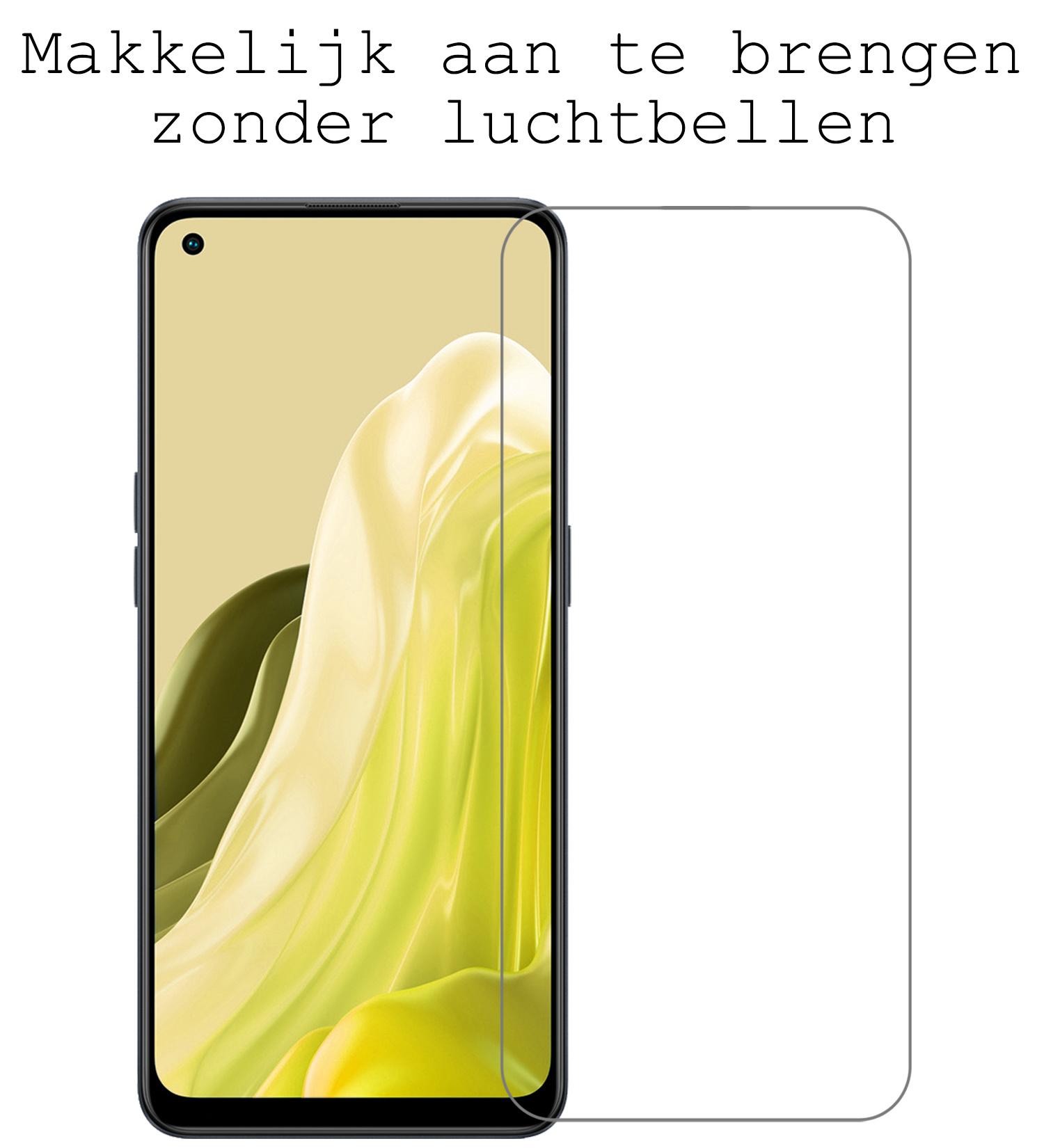 BASEY. Hoes Geschikt voor OPPO Reno 7 Hoesje Siliconen Back Cover Case Met Screenprotector - Hoesje Geschikt voor OPPO Reno 7 Hoes Cover Hoesje - Transparant