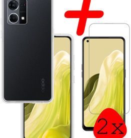 BASEY. BASEY. Oppo Reno7 Hoesje Siliconen Met 2x Screenprotector - Transparant