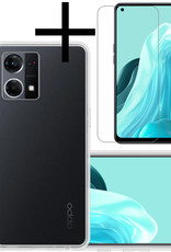 NoXx Hoes Geschikt voor OPPO Reno 7 Hoesje Cover Siliconen Back Case Hoes Met Screenprotector - Transparant