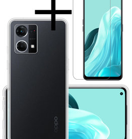 NoXx NoXx Oppo Reno7 Hoesje Siliconen Met Screenprotector - Transparant