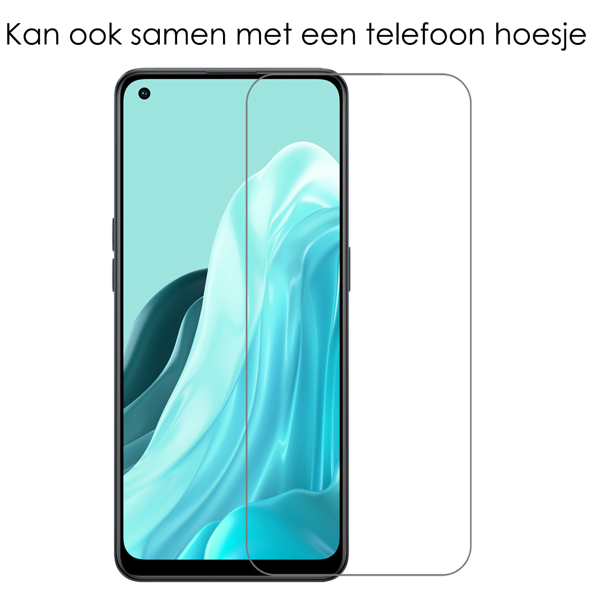 NoXx Oppo Reno7 Hoesje Back Cover Siliconen Case Hoes Met Screenprotector - Transparant