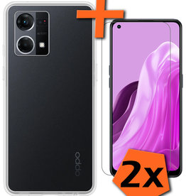 Nomfy Nomfy Oppo Reno7 Hoesje Siliconen Met 2x Screenprotector - Transparant