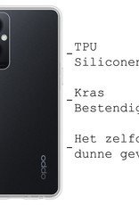 BASEY. Hoes Geschikt voor OPPO Reno 8 Lite Hoesje Siliconen Back Cover Case - Hoesje Geschikt voor OPPO Reno 8 Lite Hoes Cover Hoesje - Transparant