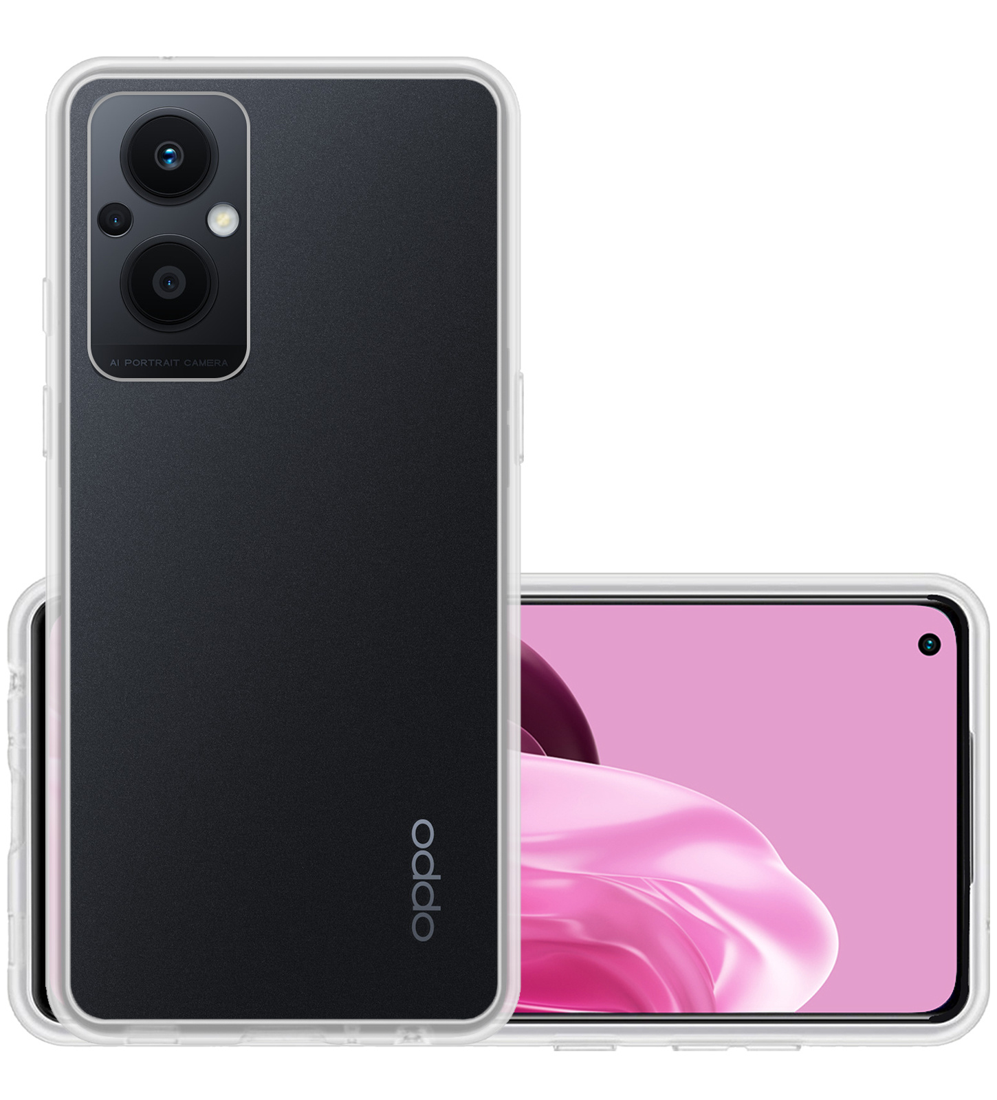 NoXx Hoes Geschikt voor OPPO Reno 8 Lite Hoesje Cover Siliconen Back Case Hoes - Transparant