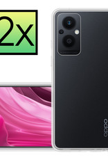NoXx Hoes Geschikt voor OPPO Reno 8 Lite Hoesje Cover Siliconen Back Case Hoes - Transparant - 2x