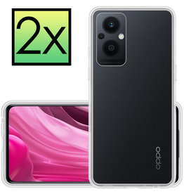 NoXx Oppo Reno8 Lite Hoesje Siliconen - Transparant - 2 PACK