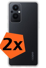 Nomfy Hoesje Geschikt voor OPPO Reno 8 Lite Hoesje Siliconen Cover Case - Hoes Geschikt voor OPPO Reno 8 Lite Hoes Back Case - 2-PACK - Transparant