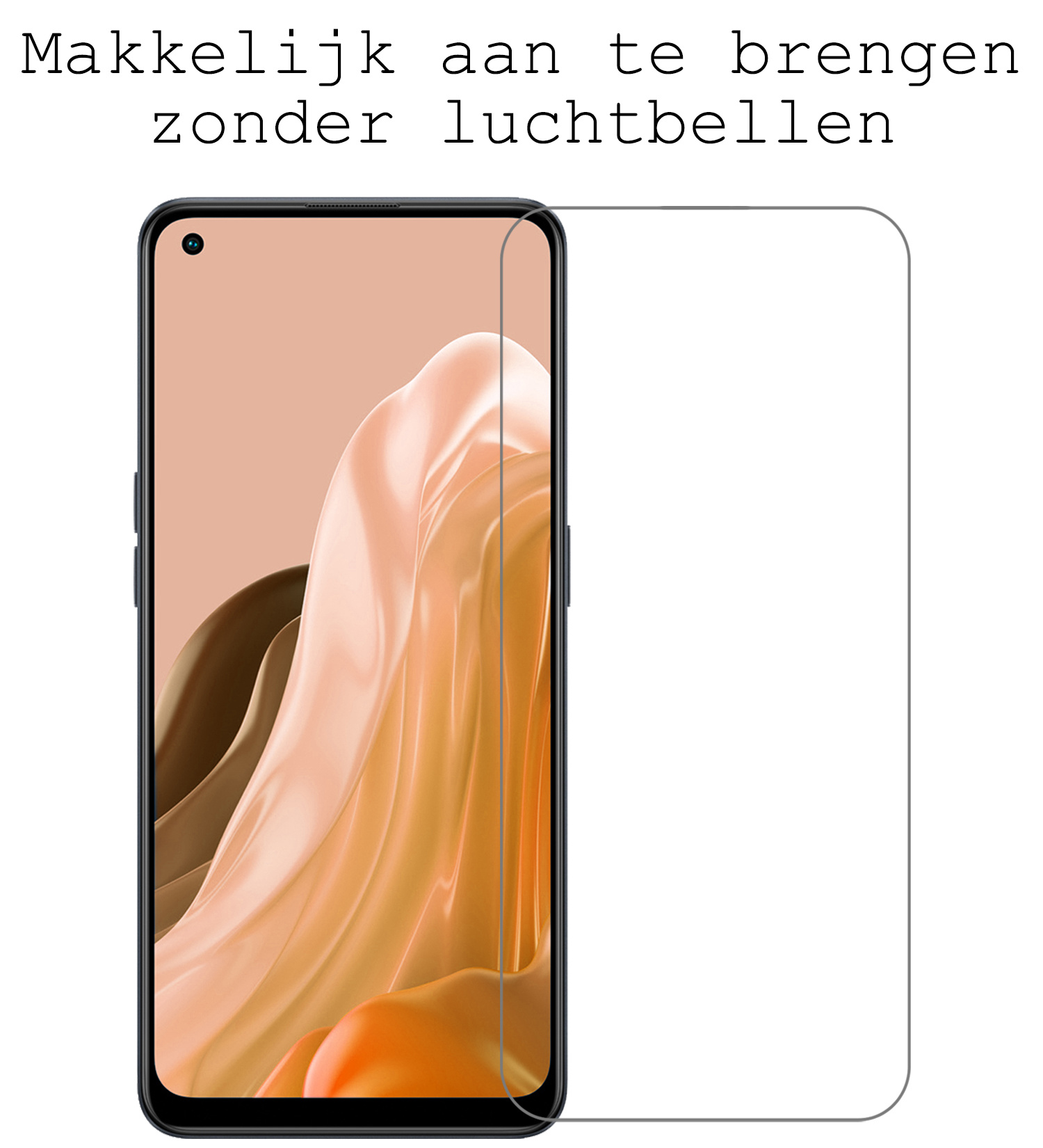 BASEY. Hoes Geschikt voor OPPO Reno 8 Lite Hoesje Shock Proof Case Hoes Siliconen Met Screenprotector - Hoesje Geschikt voor OPPO Reno 8 Lite Hoes Cover Shockproof - Transparant