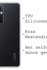 BASEY. Hoes Geschikt voor OPPO Reno 8 Lite Hoesje Siliconen Back Cover Case Met Screenprotector - Hoesje Geschikt voor OPPO Reno 8 Lite Hoes Cover Hoesje - Transparant