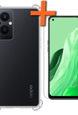 Nomfy Hoesje Geschikt voor OPPO Reno 8 Lite Hoesje Shock Proof Cover Case Shockproof Met Screenprotector - Hoes Geschikt voor OPPO Reno 8 Lite Hoes Siliconen Back Case - Transparant