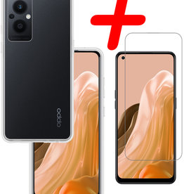 BASEY. BASEY. Oppo Reno8 Lite Hoesje Siliconen Met Screenprotector - Transparant