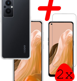 BASEY. BASEY. Oppo Reno8 Lite Hoesje Siliconen Met 2x Screenprotector - Transparant