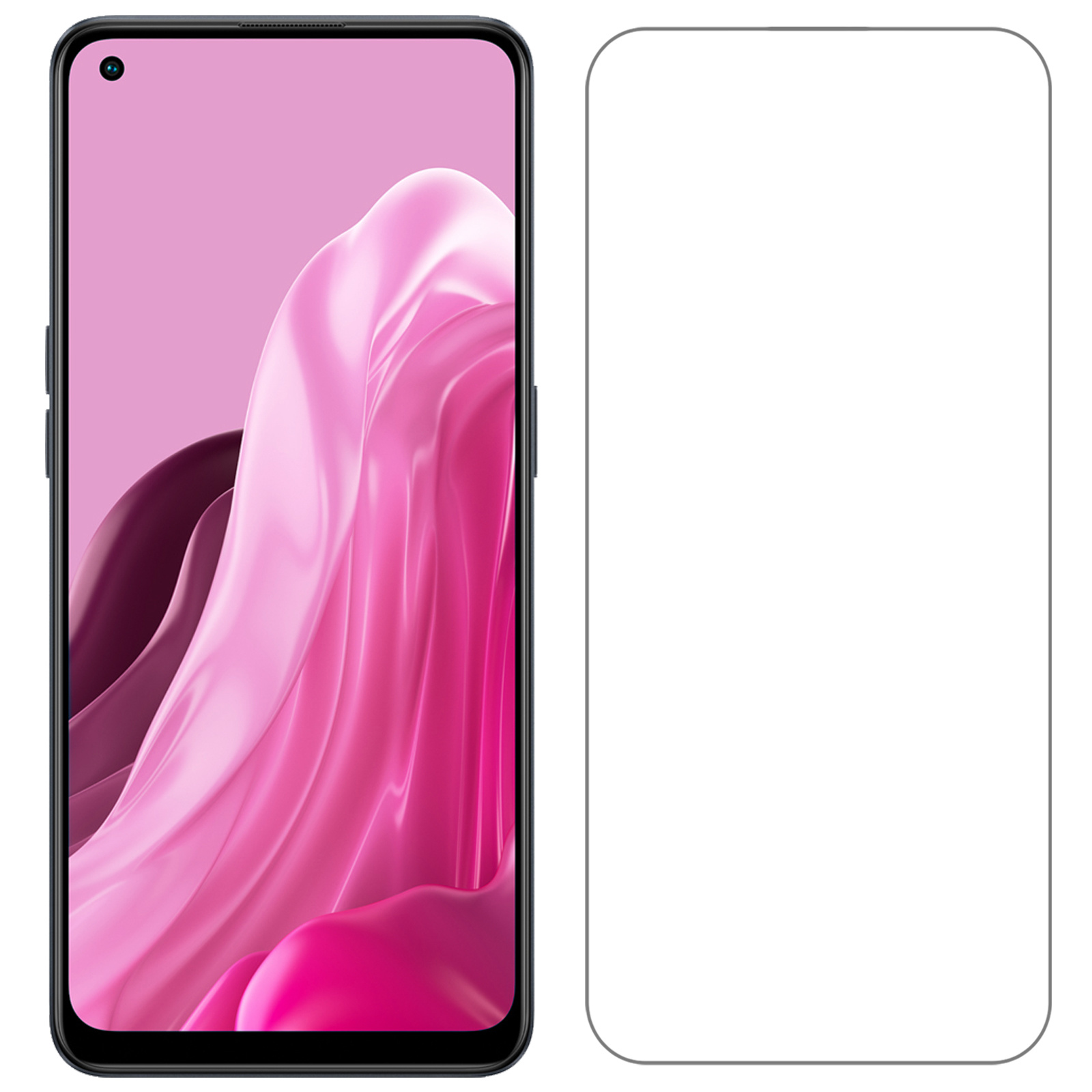 NoXx Hoes Geschikt voor OPPO Reno 8 Lite Hoesje Cover Siliconen Back Case Hoes Met Screenprotector - Transparant