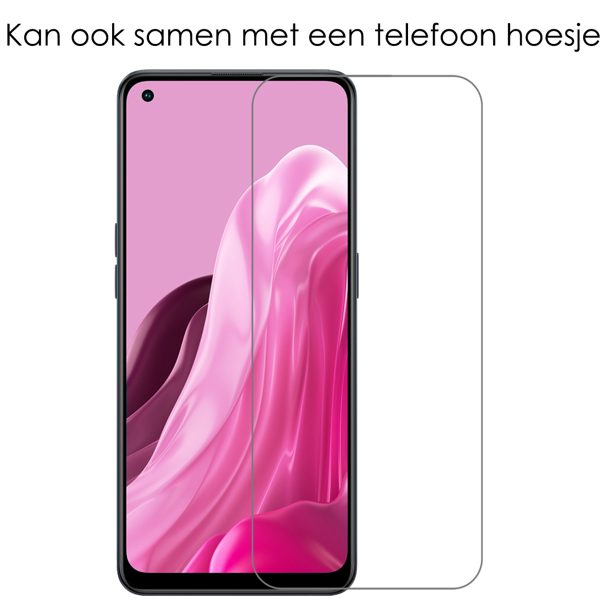NoXx Hoes Geschikt voor OPPO Reno 8 Lite Hoesje Cover Siliconen Back Case Hoes Met 2x Screenprotector - Transparant