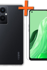 Nomfy Hoesje Geschikt voor OPPO Reno 8 Lite Hoesje Siliconen Cover Case Met Screenprotector - Hoes Geschikt voor OPPO Reno 8 Lite Hoes Back Case - Transparant