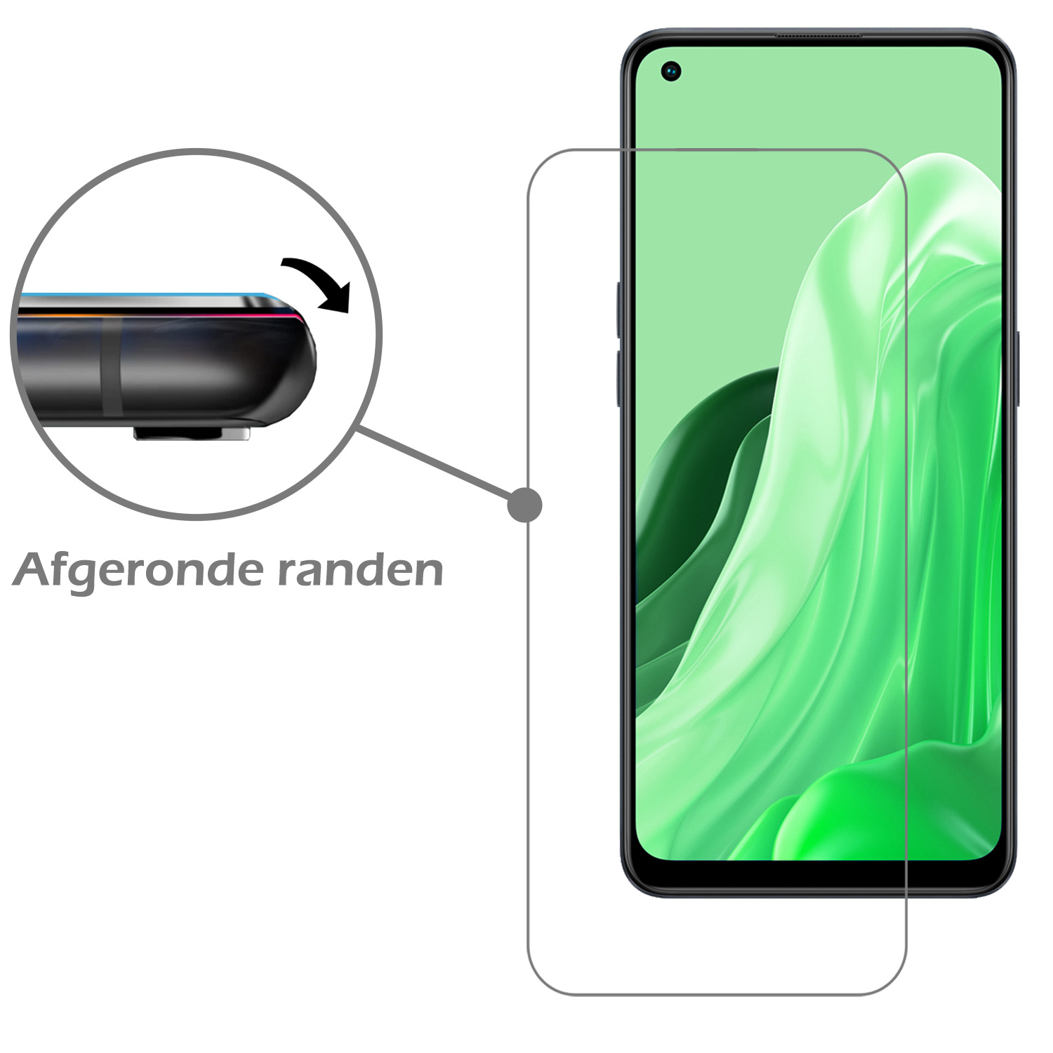 Nomfy Hoesje Geschikt voor OPPO Reno 8 Lite Hoesje Siliconen Cover Case Met Screenprotector - Hoes Geschikt voor OPPO Reno 8 Lite Hoes Back Case - Transparant