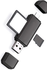 BASEY. SD Card Reader USB Micro SD Kaartlezer USB Type C / OTG 5-in-1 - Geschikt voor Telefoon, PC en Tablet