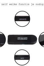 BASEY. SD Card Reader USB Micro SD Kaartlezer USB Type C / OTG 5-in-1 - Geschikt voor Telefoon, PC en Tablet