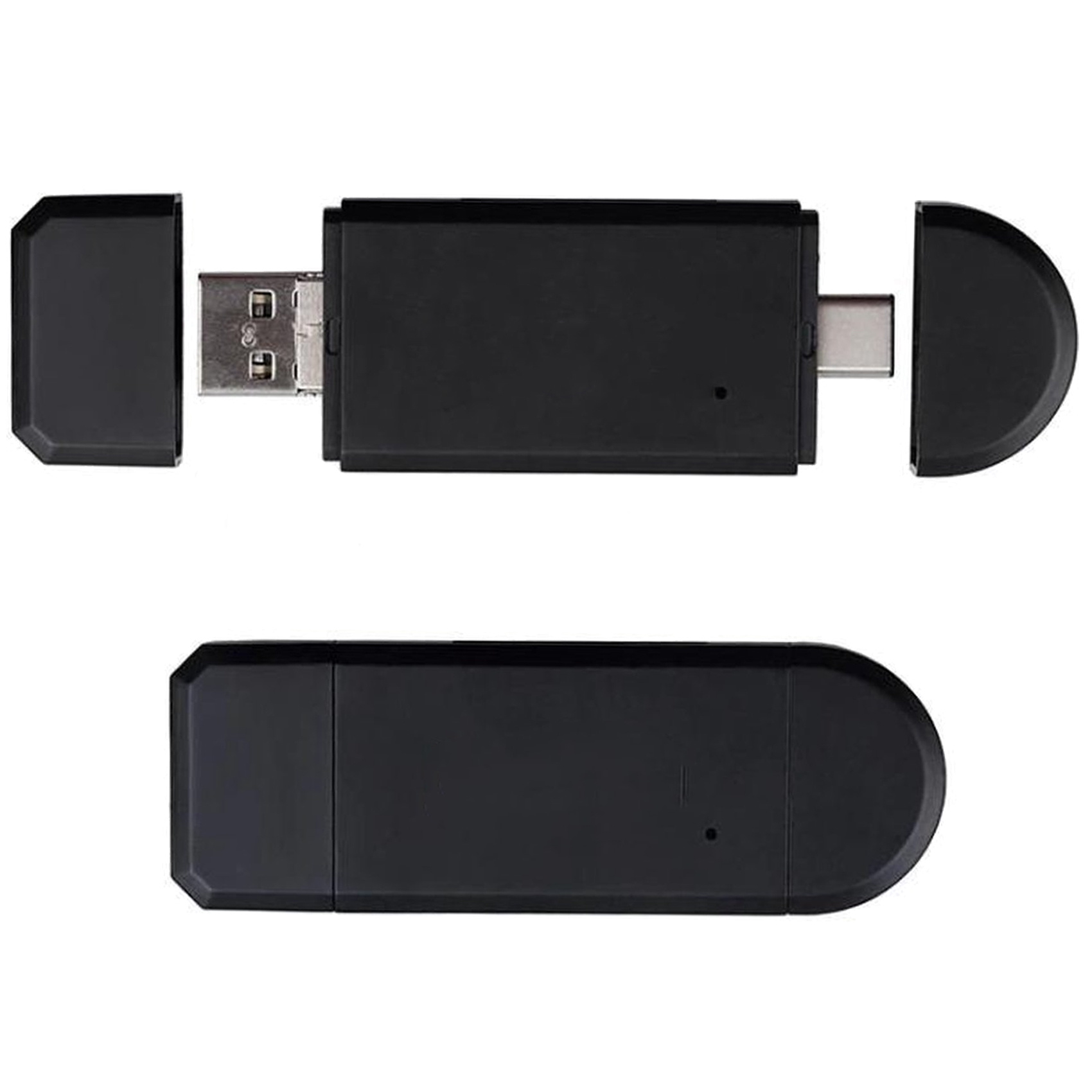 BASEY. SD Card Reader USB Micro SD Kaartlezer USB Type C / OTG 5-in-1 - Geschikt voor Telefoon, PC en Tablet