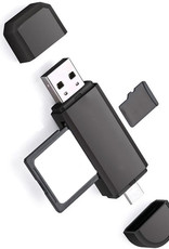 NoXx SD Kaartlezer USB Type C / OTG Micro SD Card 5-in-1 Reader USB - Geschikt voor Telefoon, PC en Tablet