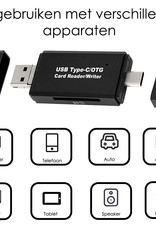 NoXx SD Kaartlezer USB Type C / OTG Micro SD Card 5-in-1 Reader USB - Geschikt voor Telefoon, PC en Tablet