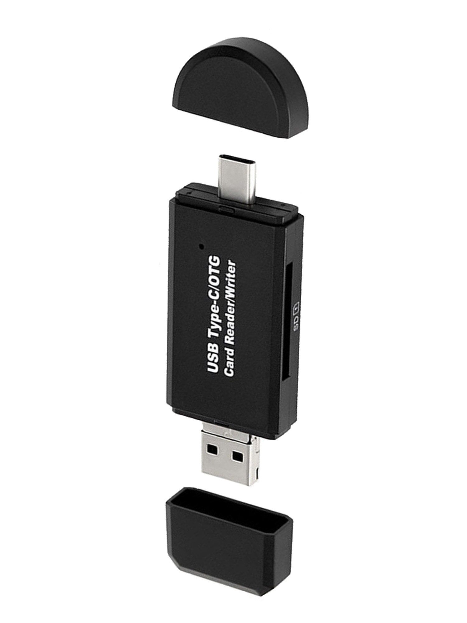 Nomfy Micro SD Kaartlezer USB SD Kaarlezer USB SD Card Reader USB Type C / OTG 5-in-1 - Geschikt voor Telefoon, PC en Tablet