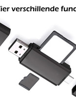 Nomfy Micro SD Kaartlezer USB SD Kaarlezer USB SD Card Reader USB Type C / OTG 5-in-1 - Geschikt voor Telefoon, PC en Tablet