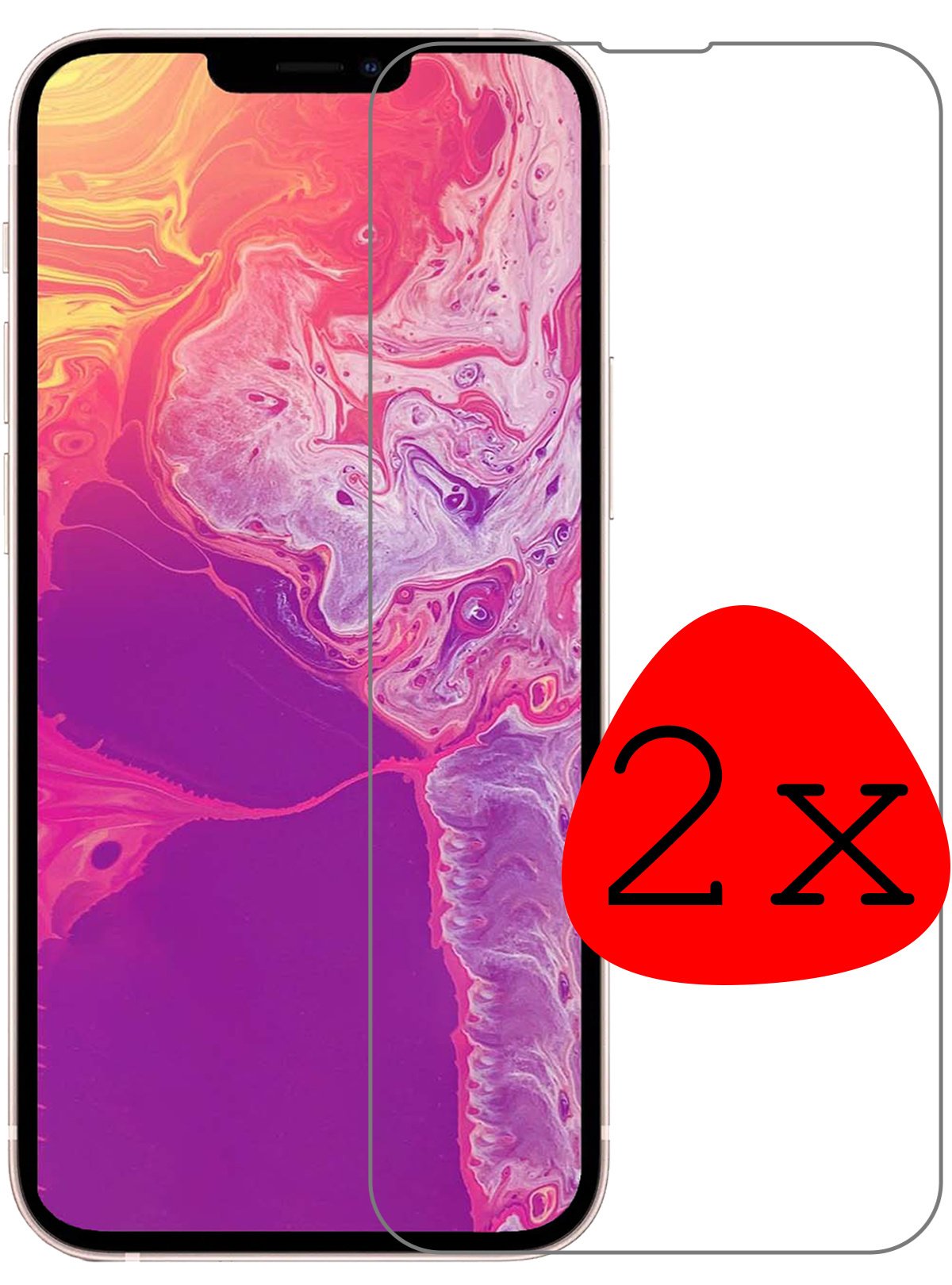 BASEY. Screenprotector Geschikt voor iPhone 14 Pro Screenprotector Tempered Glass Beschermglas Dichte Notch - Screenprotector Geschikt voor iPhone 14 Pro Screen Protector - 2 Stuks