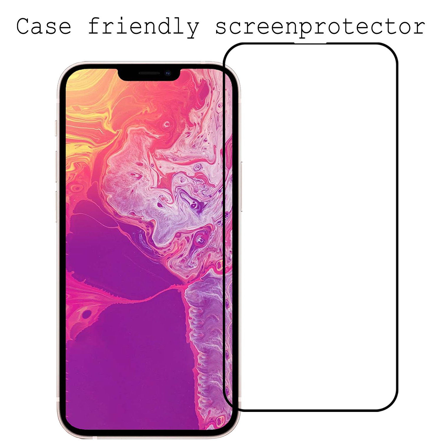 BASEY. Screenprotector Geschikt voor iPhone 14 Screenprotector Beschermglas Full Cover - Screenprotector Geschikt voor iPhone 14 Screen Protector Full Cover - 2 Stuks