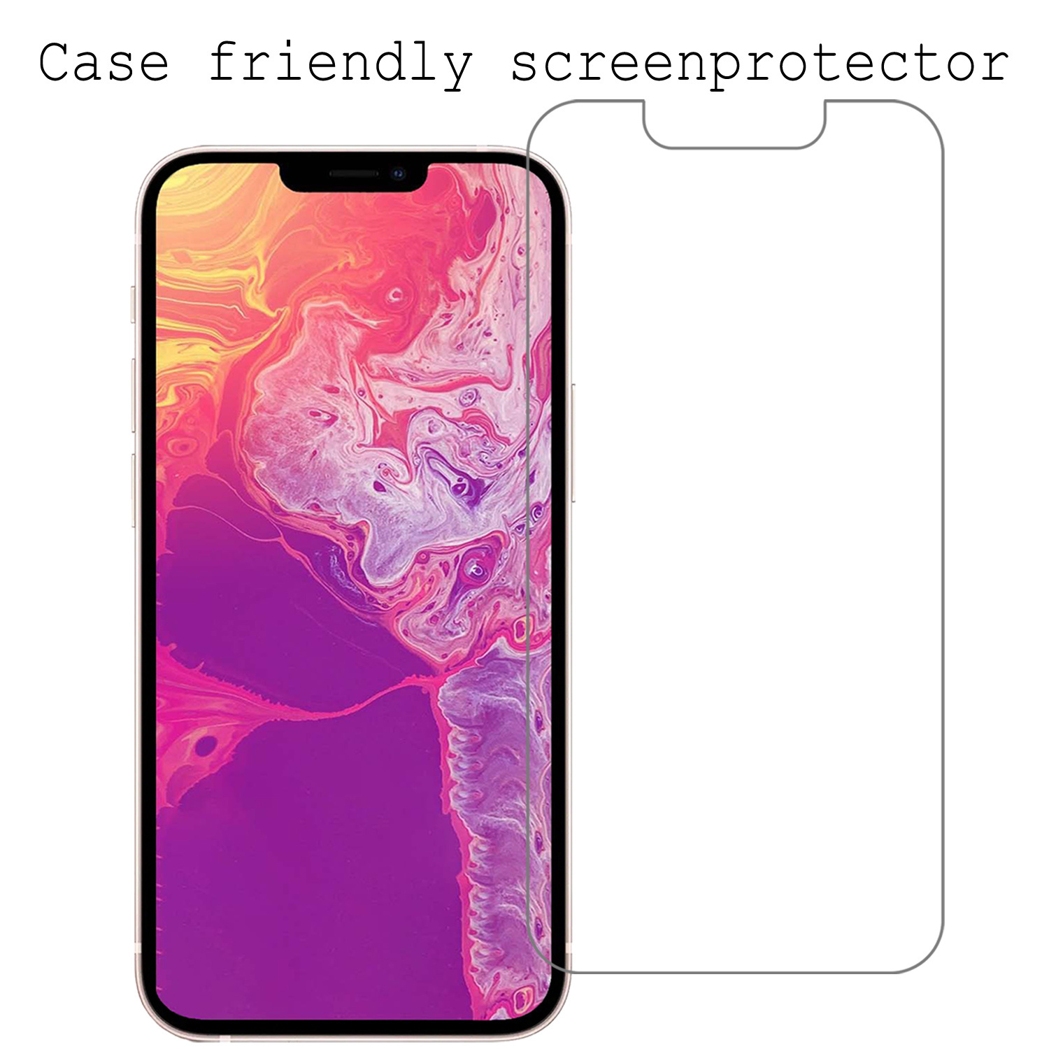 BASEY. Screenprotector Geschikt voor iPhone 14 Screenprotector Tempered Glass - Screenprotector Geschikt voor iPhone 14 Beschermglas Screen Protector Glas - 2 Stuks