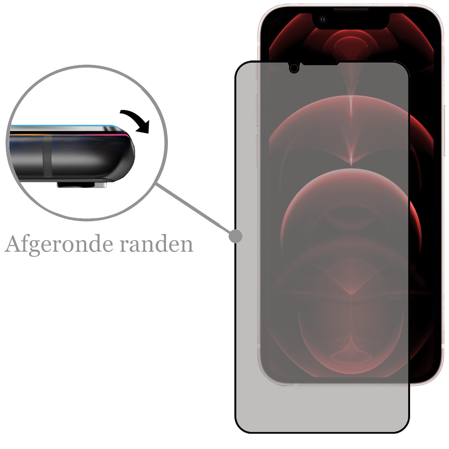 Nomfy Screenprotector Geschikt voor iPhone 14 Screenprotector Privacy Bescherm Glas - Screenprotector Geschikt voor iPhone 14 Privacy Screenprotector Tempered Glass - 2 PACK