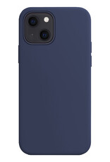 Hoes Geschikt voor iPhone 14 Hoesje Siliconen Back Cover Case - Hoesje Geschikt voor iPhone 14 Hoes Cover Hoesje - Donkerblauw