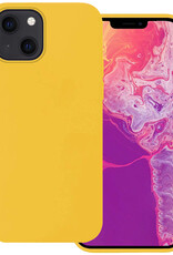 Hoes Geschikt voor iPhone 14 Hoesje Siliconen Back Cover Case - Hoesje Geschikt voor iPhone 14 Hoes Cover Hoesje - Geel