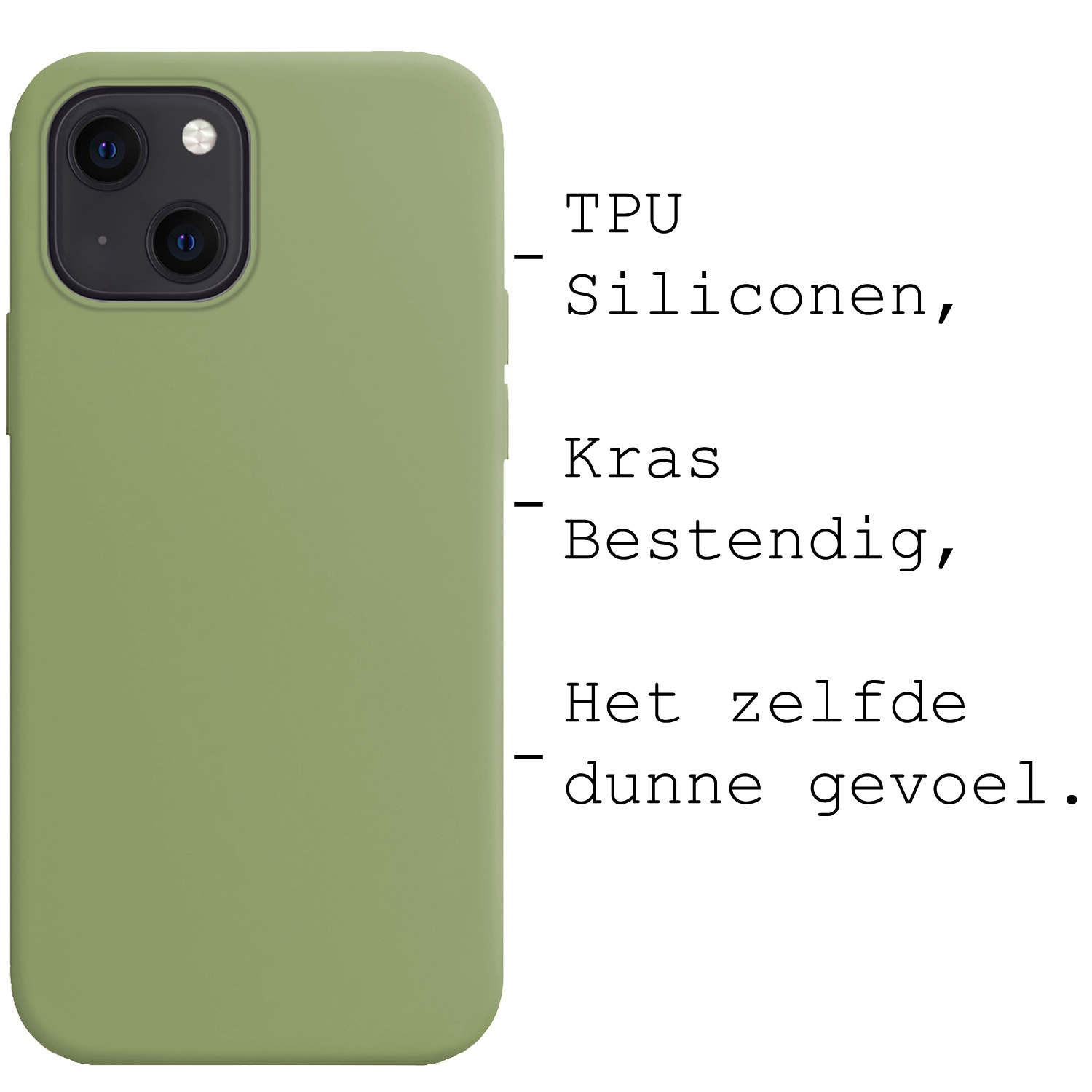 BASEY. Hoes Geschikt voor iPhone 14 Hoesje Siliconen Back Cover Case - Hoesje Geschikt voor iPhone 14 Hoes Cover Hoesje - Groen