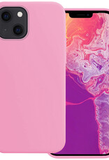 BASEY. Hoes Geschikt voor iPhone 14 Hoesje Siliconen Back Cover Case - Hoesje Geschikt voor iPhone 14 Hoes Cover Hoesje - Lichtroze