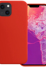 Hoes Geschikt voor iPhone 14 Hoesje Siliconen Back Cover Case - Hoesje Geschikt voor iPhone 14 Hoes Cover Hoesje - Rood