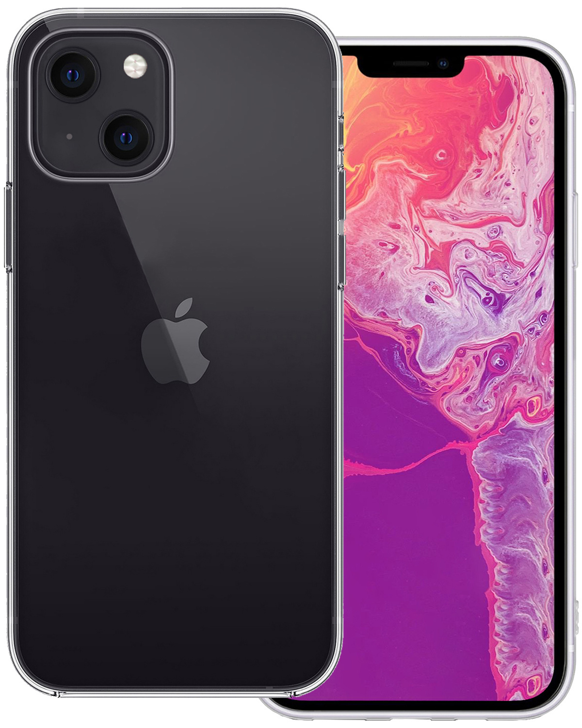 BASEY. Hoes Geschikt voor iPhone 14 Hoesje Siliconen Back Cover Case - Hoesje Geschikt voor iPhone 14 Hoes Cover Hoesje - Transparant
