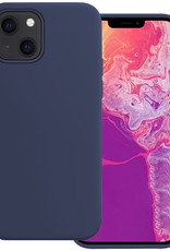 BASEY. Hoes Geschikt voor iPhone 14 Plus Hoesje Siliconen Back Cover Case - Hoesje Geschikt voor iPhone 14 Plus Hoes Cover Hoesje - Donkerblauw