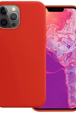BASEY. Hoes Geschikt voor iPhone 14 Pro Hoesje Siliconen Back Cover Case - Hoesje Geschikt voor iPhone 14 Pro Hoes Cover Hoesje - Rood